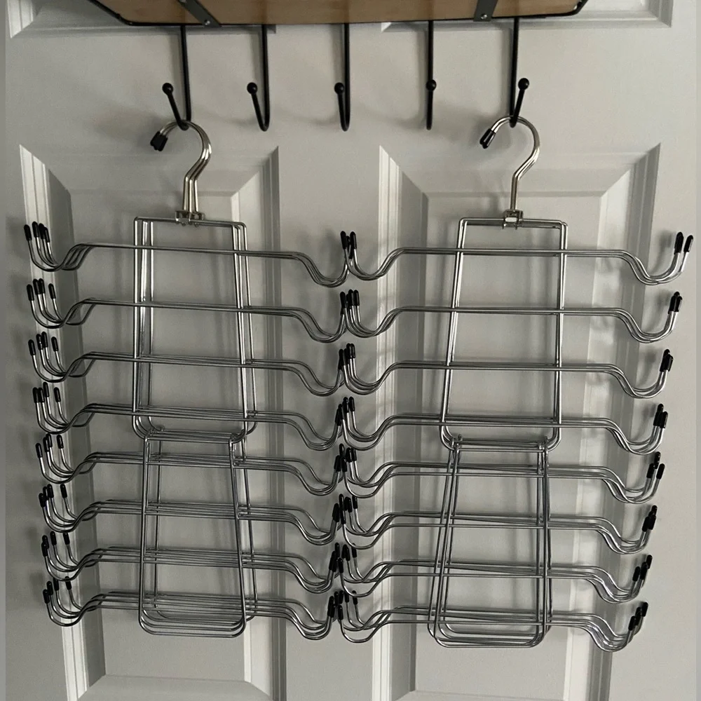 Foldable Hangers Metal Space Saving Set of 8 Dresses Tank Tops Purses Scarves